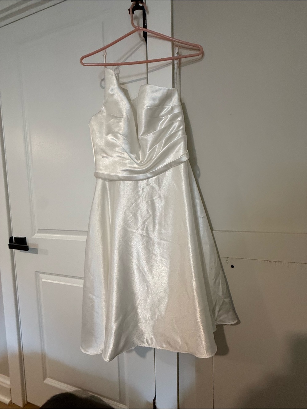 David’s bridal size 12 wedding dress one shoulder